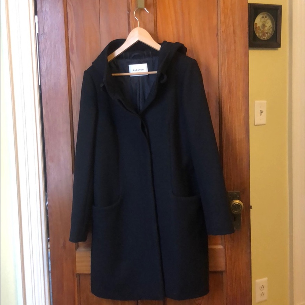 Babaton (Aritzia) Wool and Cashmere Coat, Navy